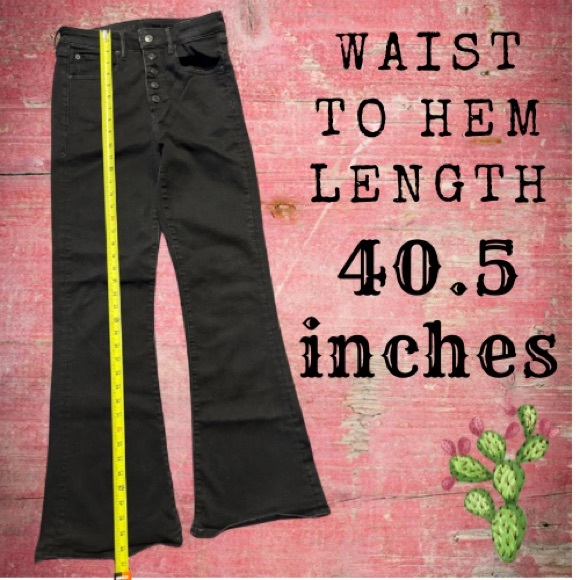 American Eagle High Rise Flare Black Button Fly Jeans Size 6 Regular - Picture 3 of 5